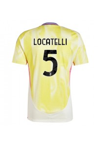 Juventus Manuel Locatelli #5 Jalkapallovaatteet Vieraspaita 2024-25 Lyhythihainen